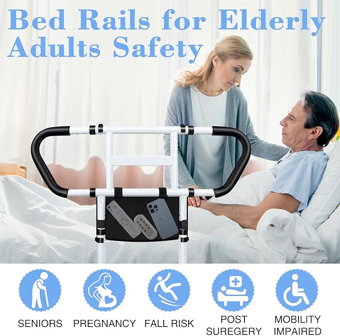 easymake Bed Rails for Elderly Adults Safety: Adjustable Bedside Assist Rails - Image 7