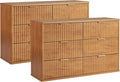 LEYAOYAO Fluted 5 Drawers Dresser Set of 2, Curved Profile Dresser TV Stand by LEYAOYAO-Findtheshiningpointofyourideallife%EF%BC%81