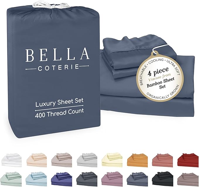 Bella Coterie Luxury Bamboo Viscose 34” Split Top King Size Sheet Set | 1 by BC