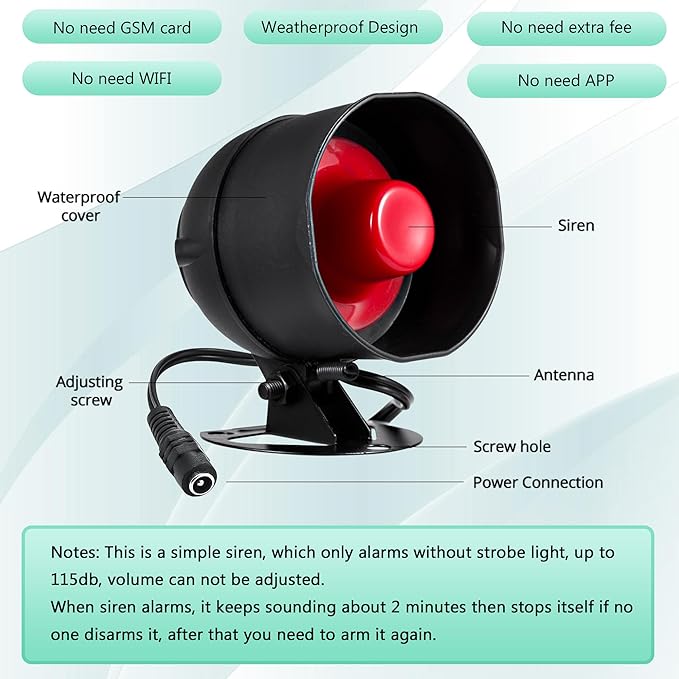 KERUI Standalone Home Office Shop Security Alarm System Kit, Wireless Loud - Image 3