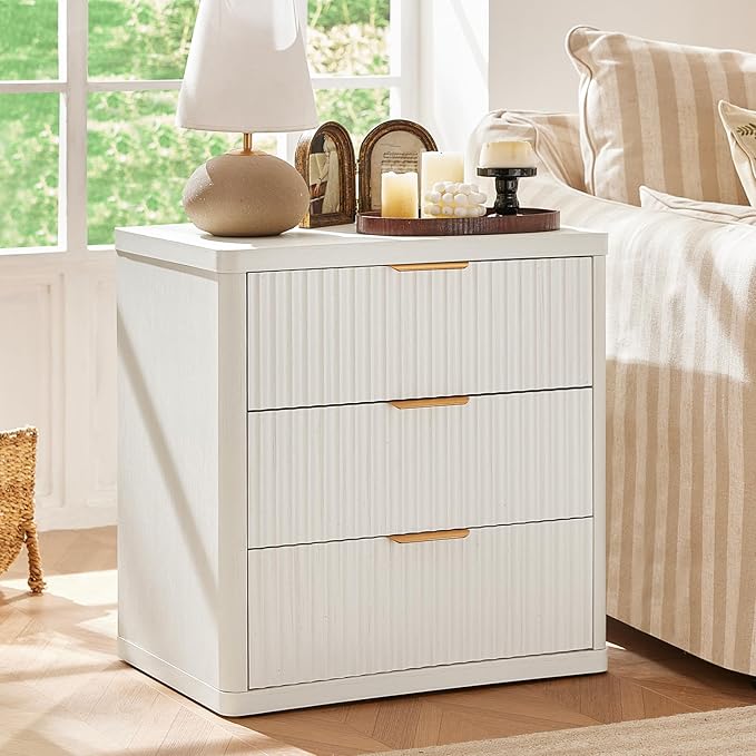LEYAOYAO 48" Wide Fluted Dresser and 3 Drawers 23" Nightstand Set of 2 - Image 2