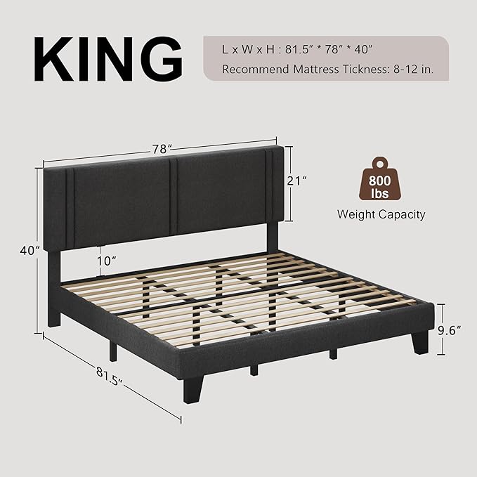 Upholstered King Size Bed Frame - Image 2