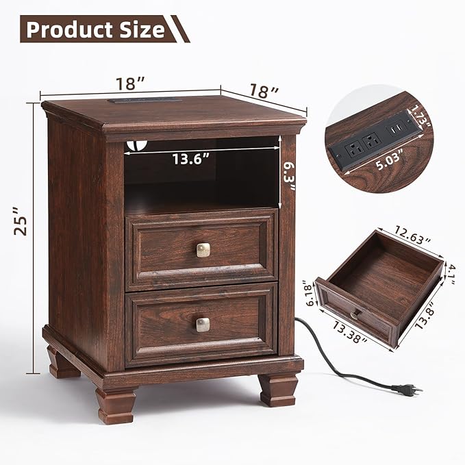 SAVOR LIFE Farmhouse Nightstand - Image 2