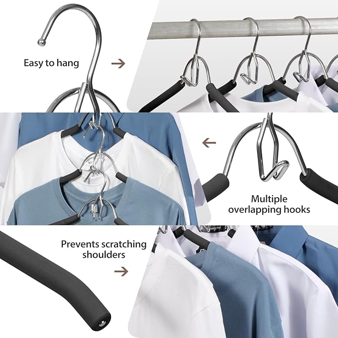 VWV Hangers, Space Saving Hanger, Heavy-Duty Stainless Steel Sweater and Shirt - Image 4
