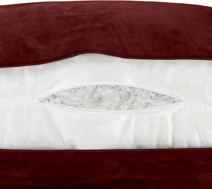 Husband Pillow Maroon, Original Reading Pillow in Bed Rest Chair, Shredded - Image 7