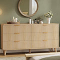 Lulive Dresser for Bedroom Wood Dressers Chest of Drawers, Fluted 53.2" Wide by Lulive