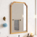 Wood Frame Wall Mirror for Bathroom, Rounded Corner Arch Rectangle Mirror for by FerytangeHome
