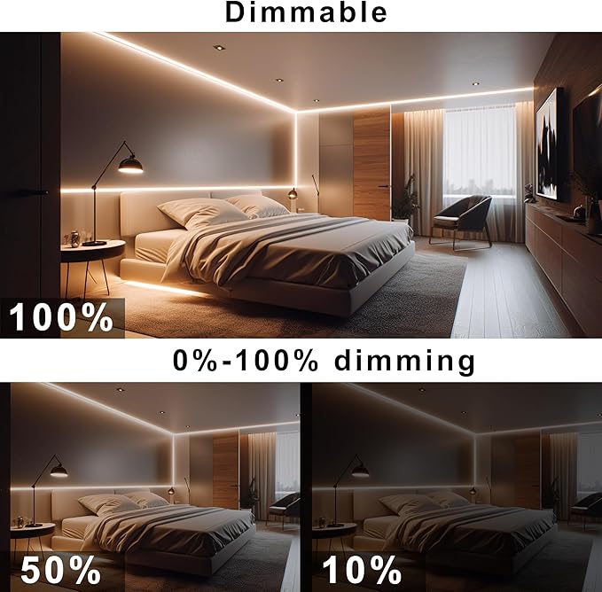 COB LED Strip, Warm White LED Strip Lights 32.8ft, 2700K COB LED Light Dimmable - Image 3