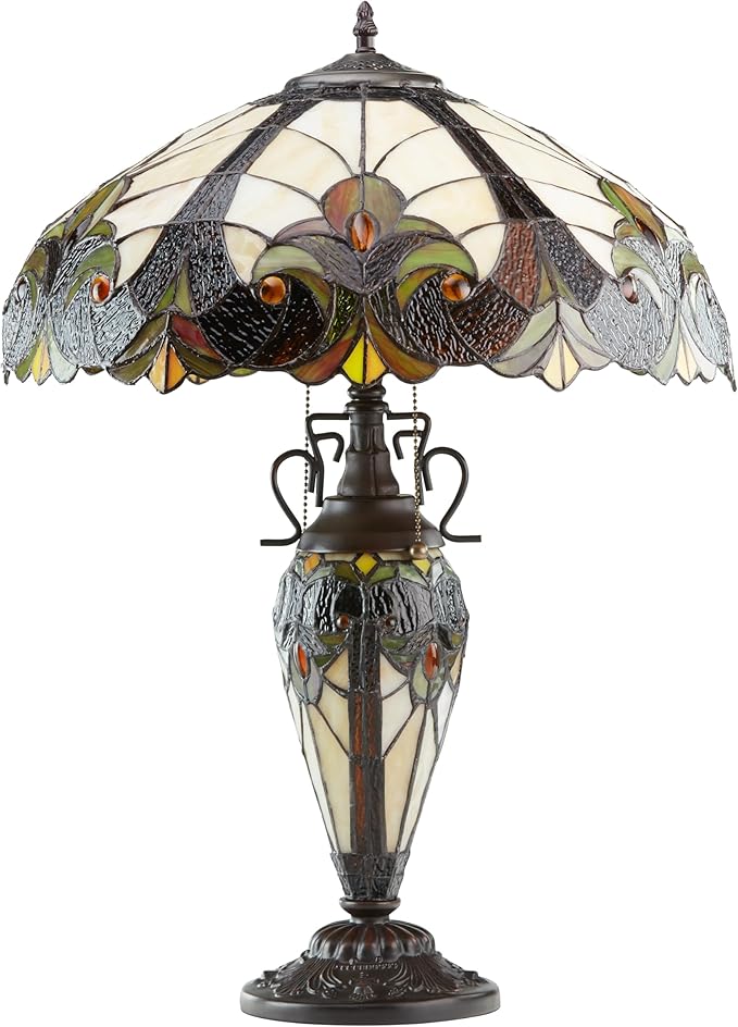 RIVER OF GOODS - Stained Glass Halston Double Lit Table Lamp - 24.5" H - - Image 6