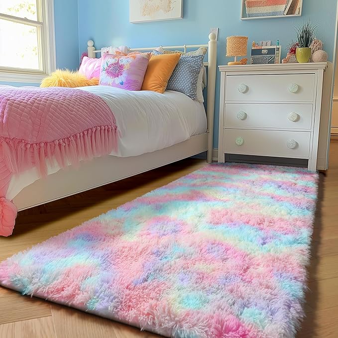 PAGISOFE Machine Washable Rainbow Runner Rugs by PAGISOFE
