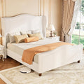 koorlian Queen Bed Frame Chenille Fully Upholstered Bed by Unknown
