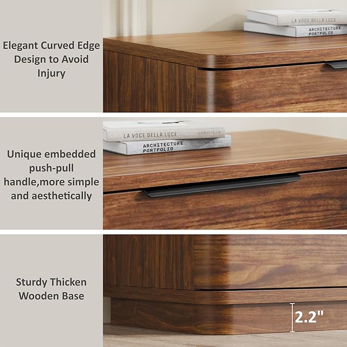 5 Drawer Dresser for Bedroom, Curved Profile Design, Wooden Closet - Image 7