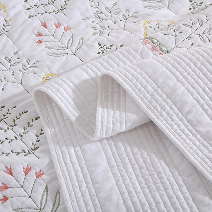 MarCielo 3-Piece 100% Cotton Oversized Bedspread Lightweight Quilt Coverlet - Image 7