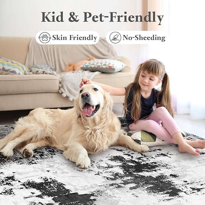 Area Rugs 8x10, Modern Abstract Machine Washable Rugs - Image 4