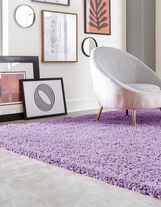 Unique Loom Solid Shag Collection Area Rug - Image 2
