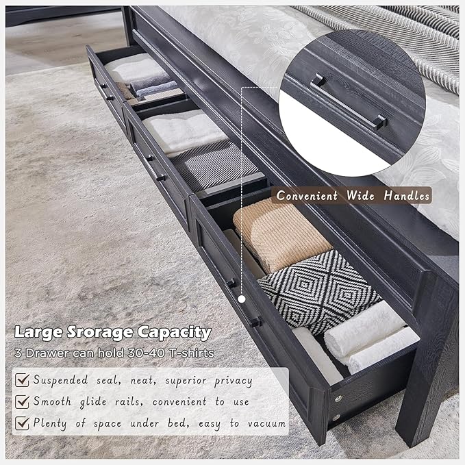 ACCOHOHO Farmhouse King Size Bed Frame - Image 5