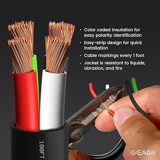 GEARit Outdoor Speaker Wire CL3 Rated, 16 Gauge Speaker Wire, Speaker Cable 100 - Image 6