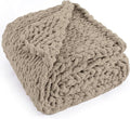Chunky Knit Throw Blanket 60"X 80", 100% Handmade by LONGCREATE