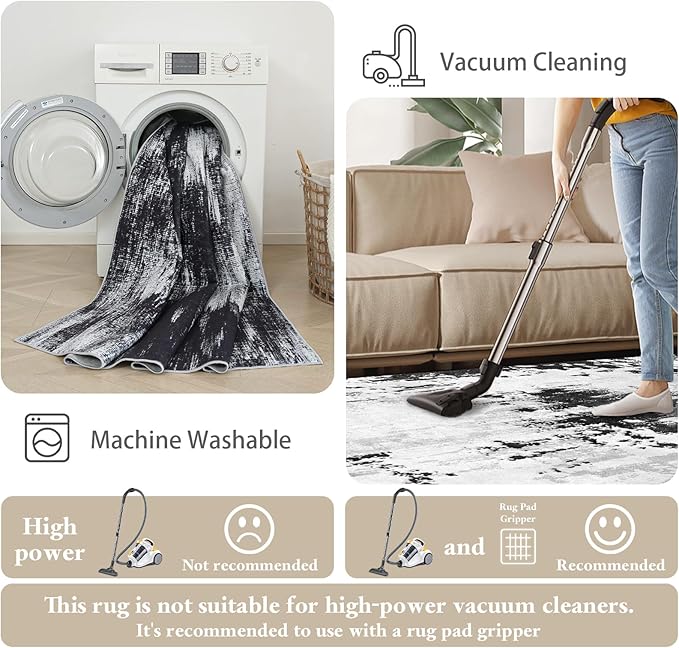 Machine Washable Runner Rug 2x6: Non Slip Hallway Rug Low Pile Kitchen Runner - Image 7