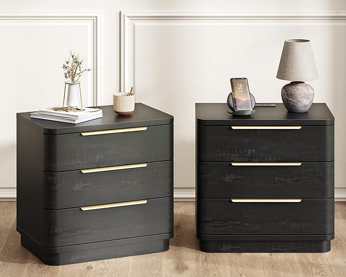 Black Nightstand Bedside Table - Image 8