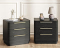 Black Nightstands Set of 2, Bedside Table by beronbaer