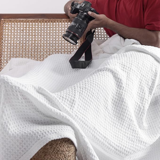 Salt Earth 100% Cotton Throw Blanket, Outdoor and Office Couch, Modern & Cozy - Image 4