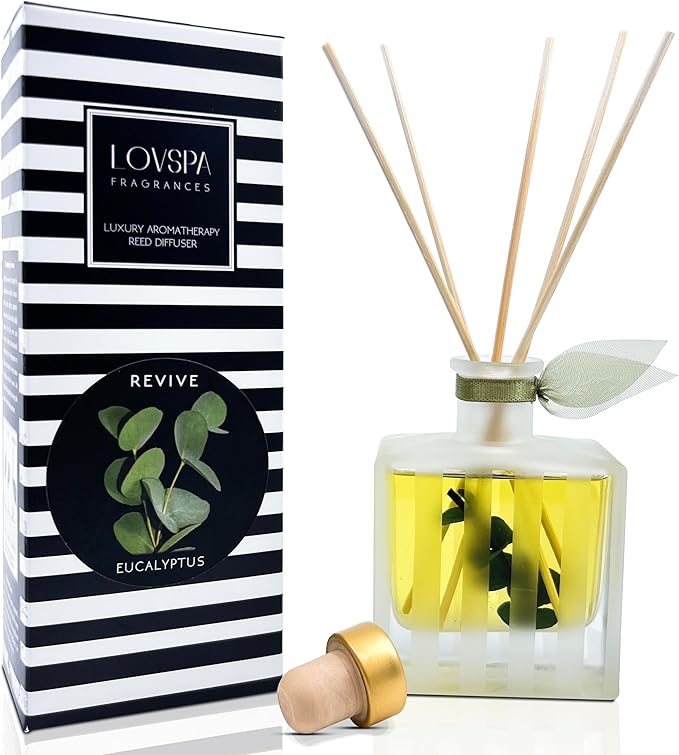 LOVSPA Reed Diffuser Set, Revive Eucalyptus Scented Oil Diffuser by LOVSPA