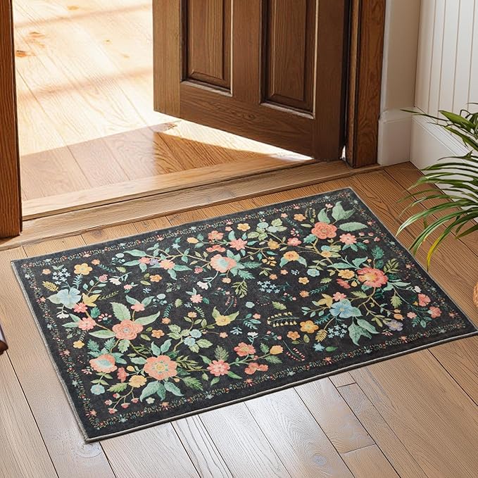 Amada 2x3 Washable Area Rug, Non-Slip & Low-Profile Entryway Rug by AMADAHOMEFURNISHING