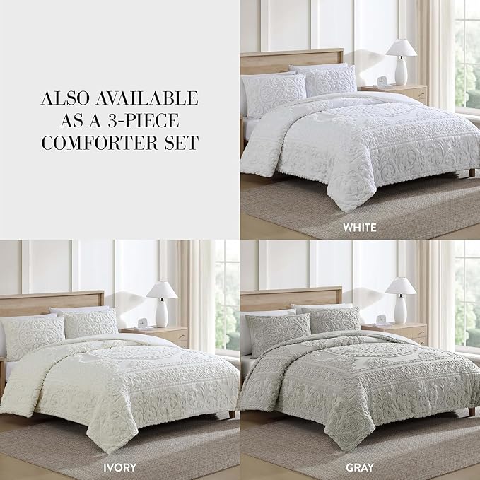 Beatrice Home Fashions Medallion Chenille Bedspread - Image 5