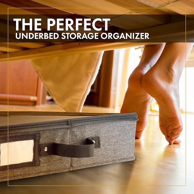 HOMELUX THEORY 2pc Low Profile Under Bed Storage Containers, Thin Under Couch - Image 8