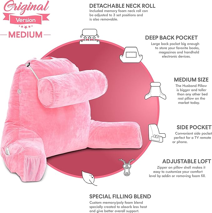 Husband Pillow Medium Pink, Backrest - Image 5