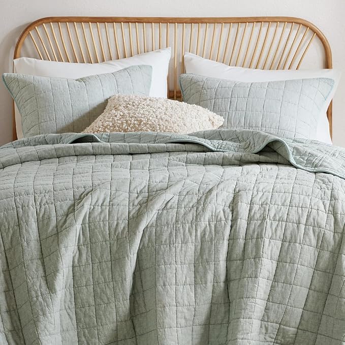 Hyde Lane Luxury Linen Quilt Set King Size, European Flax Cotton Blend Bedding - Image 3