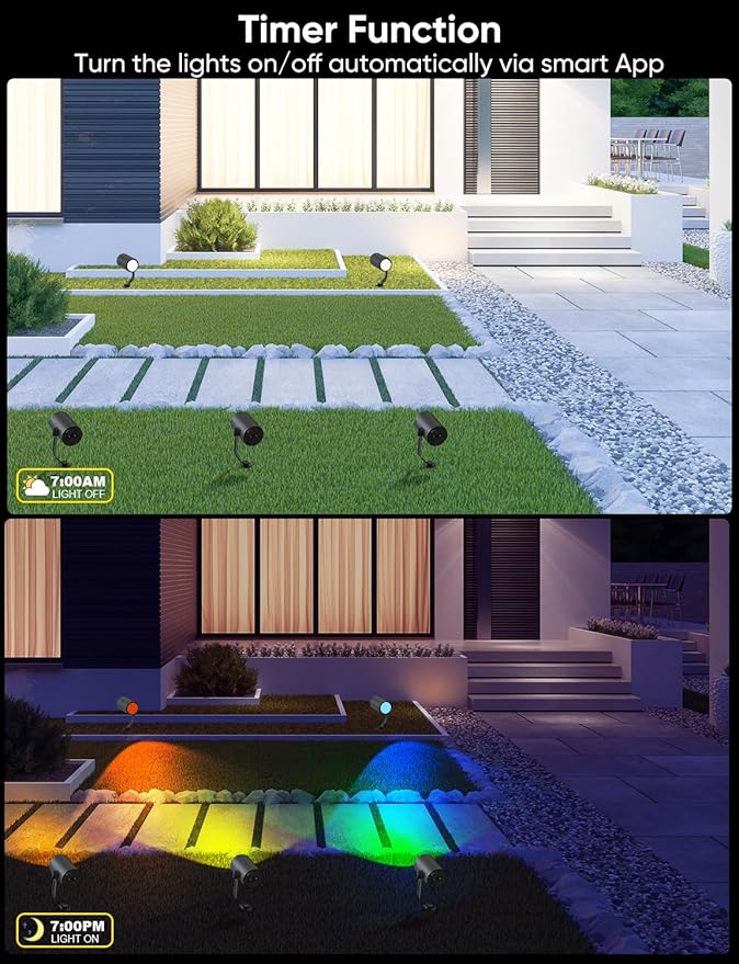 APPECK Smart Landscape Lighting Kit 36W, RGBCW Smart Landscape Lights 6 Pack - Image 8