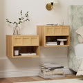 Floating Nightstand Set of 2, Wall Mounted Bedside Table by EYYTHUNG