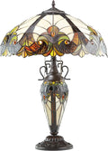 RIVER OF GOODS - Stained Glass Halston Double Lit Table Lamp - 24.5" H - by RiverofGoods