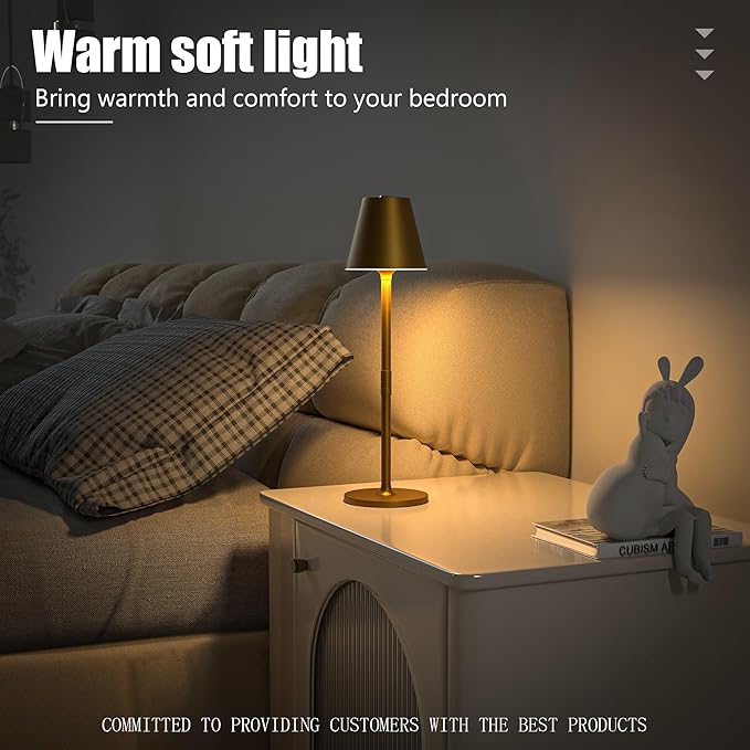 LED CordlessTable Lamp, 4000mAh Rechargeable Battery Desk lamp, 3 Level - Image 6