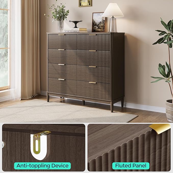 LINSY Fluted Dresser for Bedroom - Image 4