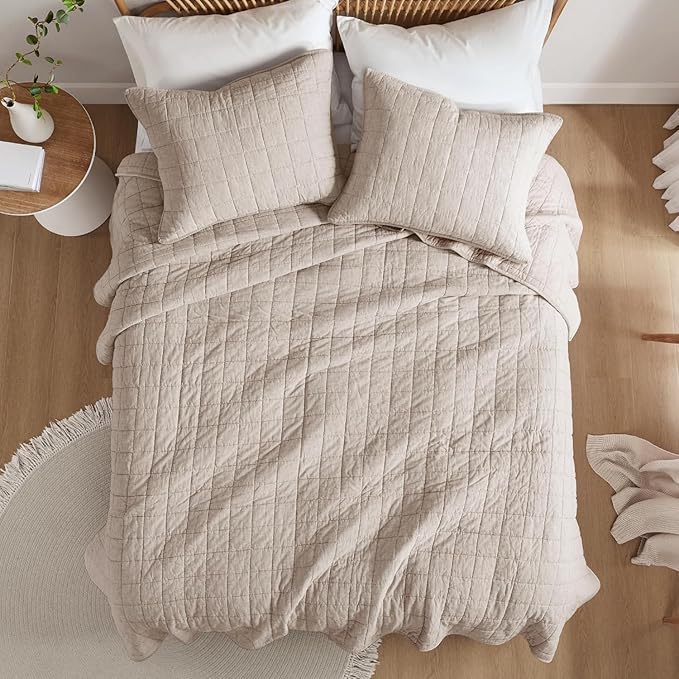 Hyde Lane Luxury Linen Quilt Set Queen Size, Organic European Flax Cotton Blend - Image 7