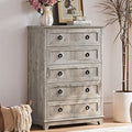 Farmhouse 5 Drawer Dresser for Bedroom, Rustic Wood Dresser by Joaxswe