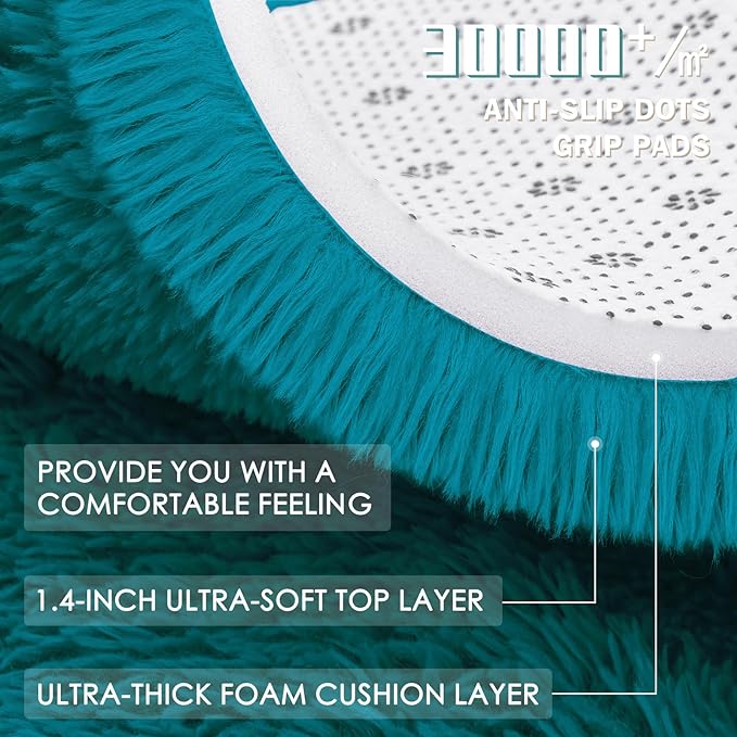 OLANLY Teal Round Rugs for Bedroom - Image 6