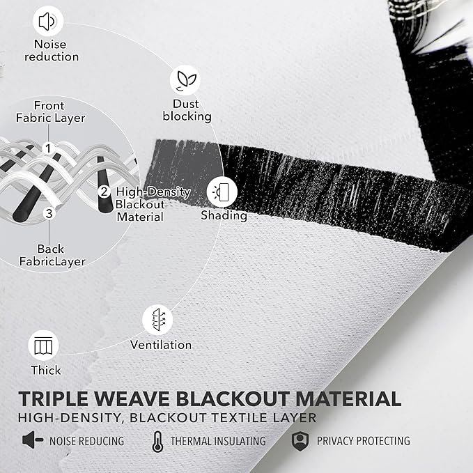 Deconovo Blackout Curtains, Thermal Insulated, W42 x L63 2 Panels, Back Tab - Image 4