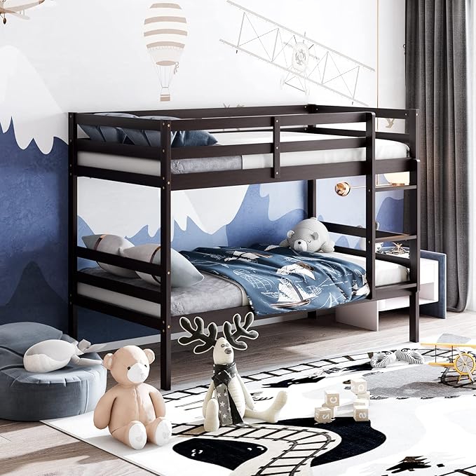 KOMFOTT Wood Bunk Bed Twin Over Twin, Bunk Bed - Image 4