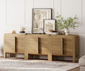 WAMPAT 3 in 1 9 Drawer Dresser for Bedroom, 94.5" Wide Mid Century Modern Wide by WAMPAT