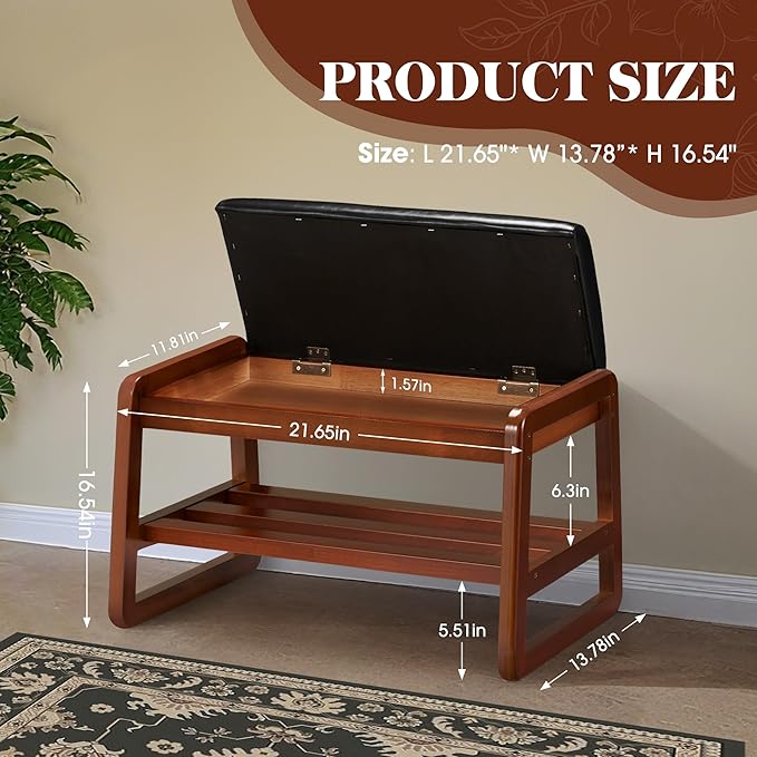 HABUTWAY Solid Wood Shoe Rack - Image 2
