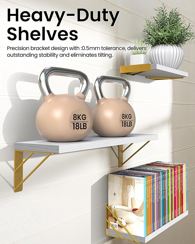 BAYKA Wall Shelves for Bedroom Decor, Floating Wall Shelves for Living Room - Image 7