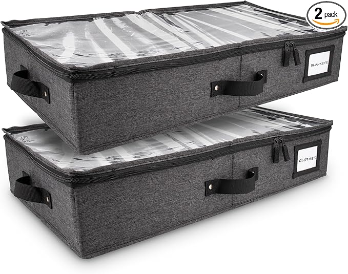 HOMELUX THEORY 2pc Under Bed Storage Containers, Bedroom Under the Bed Drawer by HomeluxTheory