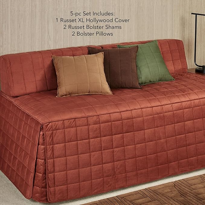 Camden Luxury Bedding | Warm Russet Color | Fitted Hollywood Daybed Bedding | - Image 2