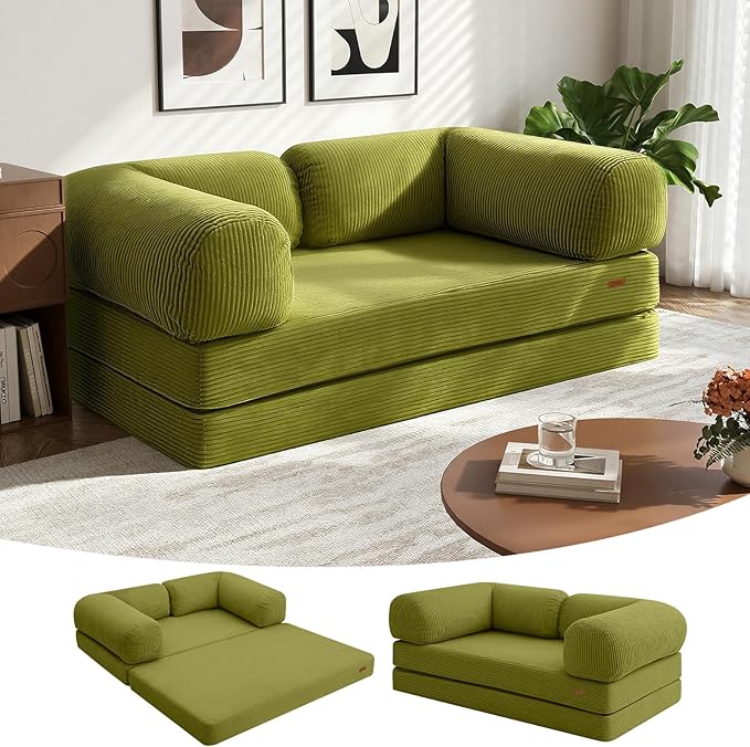 COMAX Folding Sofa Bed Queen, 4-in-1 Convertible Foldable Floor Couch Futon Sofa by COMAX
