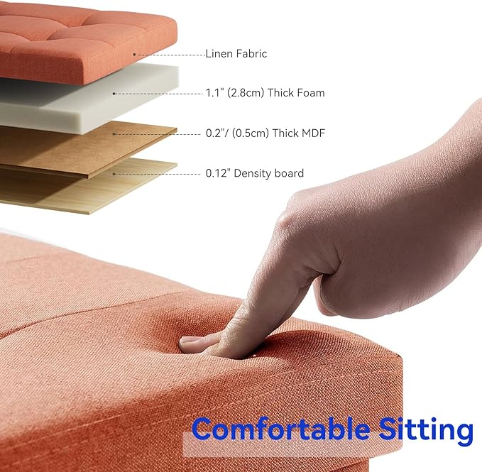 BRIAN & DANY 30 Inches Folding Storage Ottoman Bench, Ottoman - Image 4