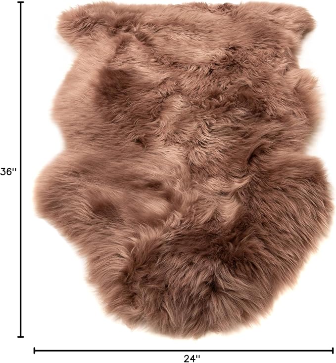Super Area Rugs Buff Tan Sheepskin Rug Genuine Single 2x3ft Pelt Fluffy Fur - Image 2